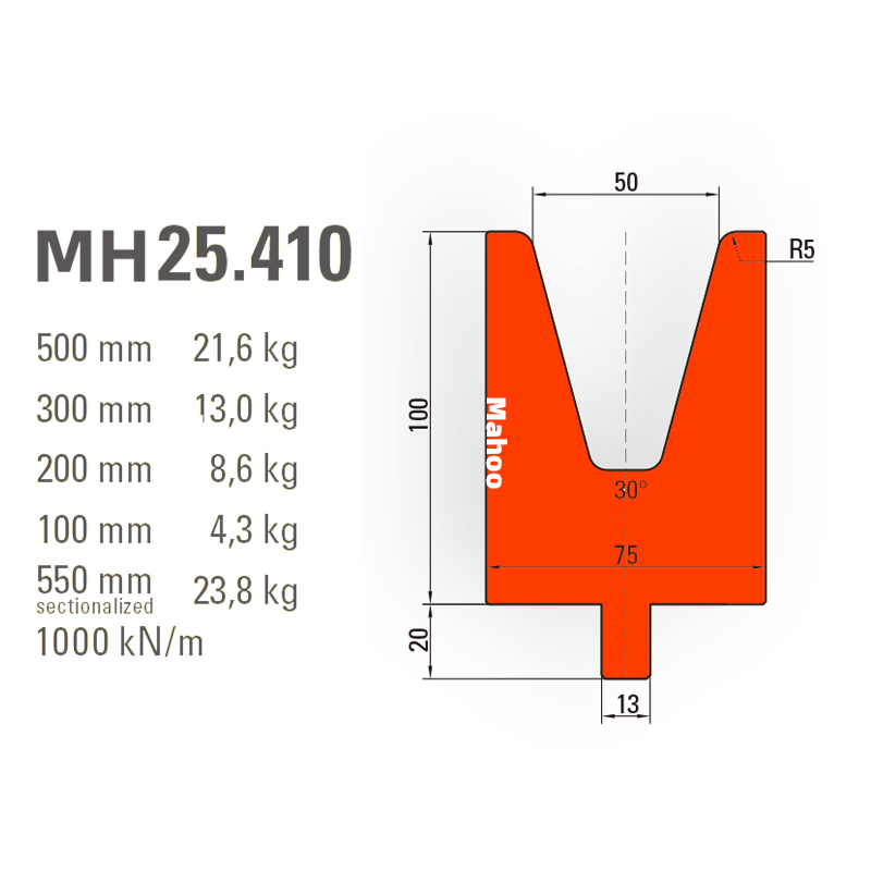 通快折彎模具-通快折彎下模-V50-30°